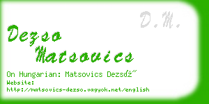 dezso matsovics business card